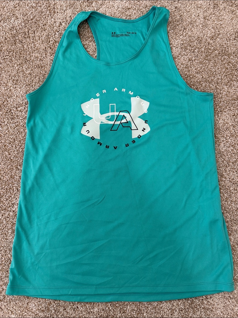 Under Armour Teal Racerback Logo Tank-L